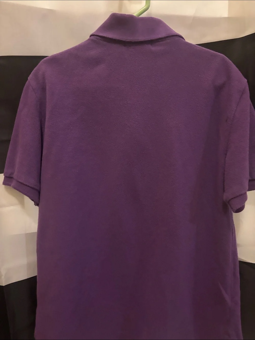 Polo by Ralph Lauren Purple Short-Sleeve Mesh Polo with Yellow Logo